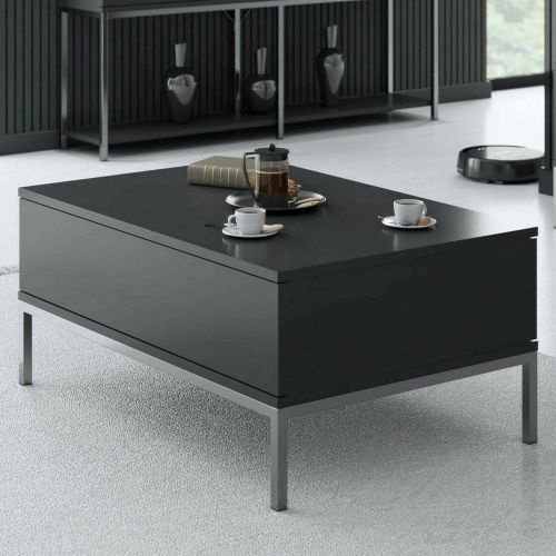 Tavolino salotto rettangolare antracite e argento 90x60x40h cm - Vespero