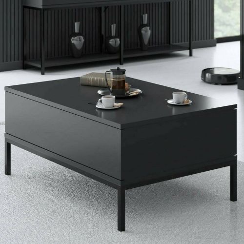 Tavolino salotto rettangolare antracite e nero 90x60x40h cm - Vespero