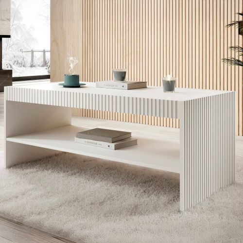 Tavolino salotto rettangolare bianco 120x56x50h cm - Roasio