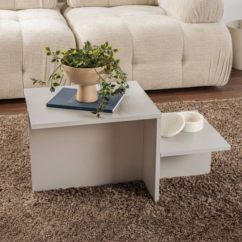 Tavolino salotto rettangolare grigio 80x40x40h cm - Varian
