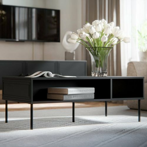 Tavolino salotto rettangolare nero 110x60x40h cm - Enemonzo