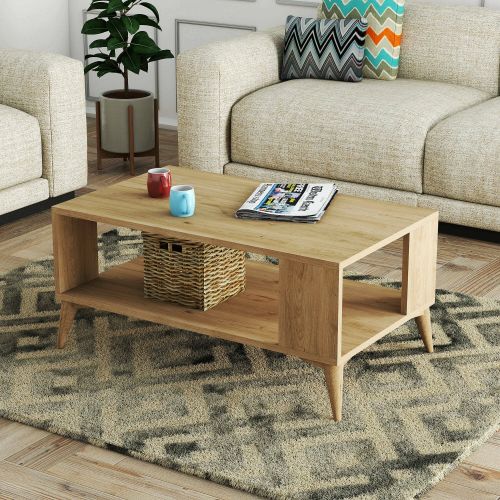 Tavolino salotto rettangolare quercia 90x41x54h cm - Lozio