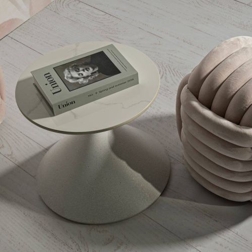 Tavolino salotto rotondo bianco 45x45x39h cm - Ceva