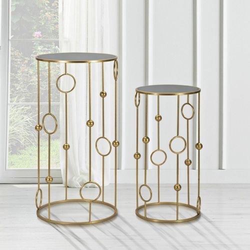 Tavolino salotto rotondo oro 50x50x100h cm - Leonid