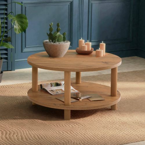 Tavolino salotto rotondo quercia 70x70x43h cm - Oniferi