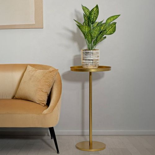 Tavolino soggiorno circolare oro 41x41x80h cm - Argile