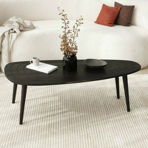 Tavolino soggiorno ovale antracite 115x50x38h cm - Eugenia