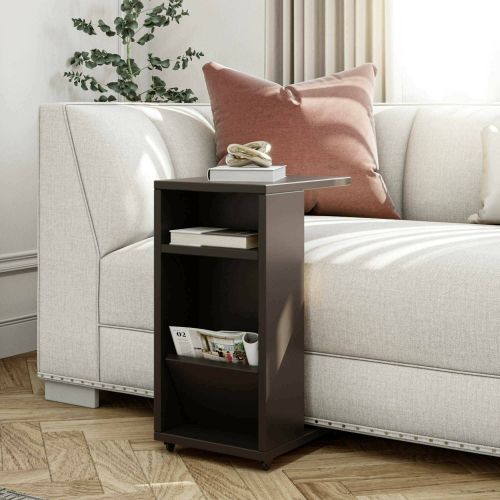 Tavolino soggiorno rettangolare antracite 30x40x63h cm - Blas