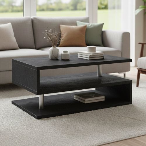Tavolino soggiorno rettangolare ardesia 90x55x41h cm multiuso - Natalia