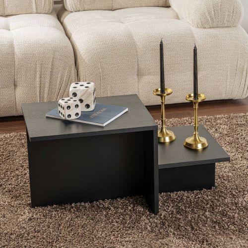 Tavolino soggiorno rettangolare nero 80x40x40h cm - Varian