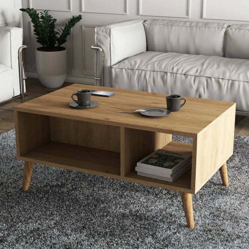 Tavolino soggiorno rettangolare quercia 90x41x54h cm - Basilica