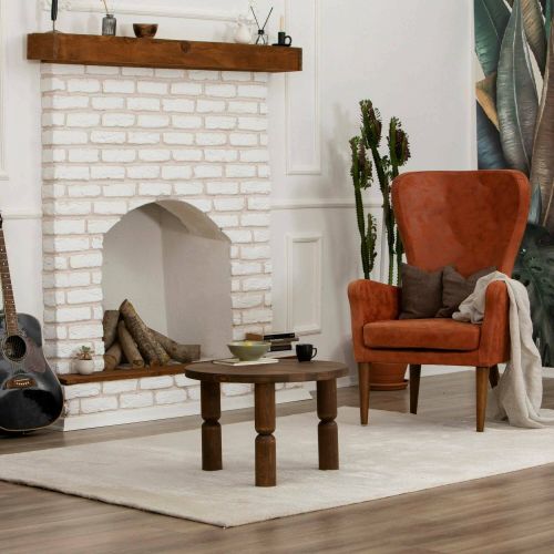 Tavolino soggiorno rotondo noce 60x60x40h cm - Victorine