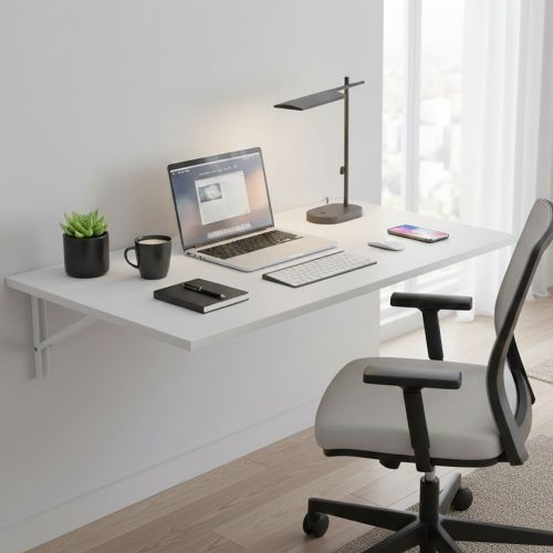 Tavolo a scomparsa Bianco un Posto Salvaspazio 78x50x21h cm, Forma Rettangolare - Grandate