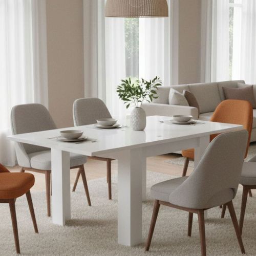 Tavolo allungabile 6-8 posti 90x90cm bianco anticato - Airin
