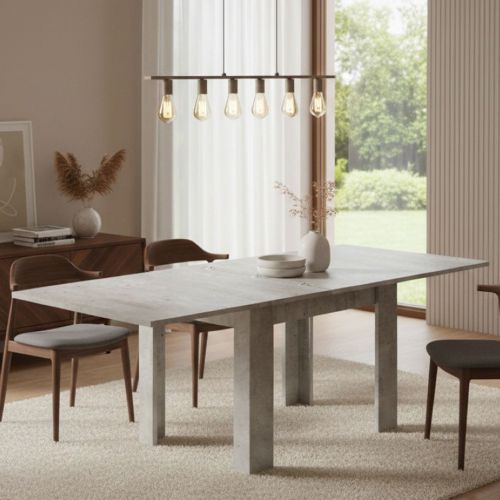 Tavolo allungabile 6-8 posti 90x90cm cemento - Airin