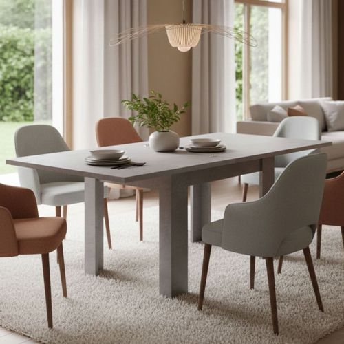 Tavolo allungabile 6-8 posti 90x90cm grigio - Airin
