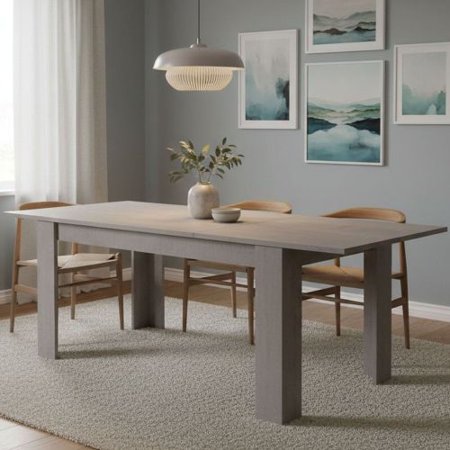 Tavolo allungabile 8-10 posti 160-220x88cm cemento - Artino
