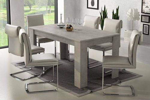Tavolo allungabile Albatera, Consolle allungabile, Tavolo da pranzo allungabile, Consolle estensibile da cucina, 160-220x88h75 cm, Cemento