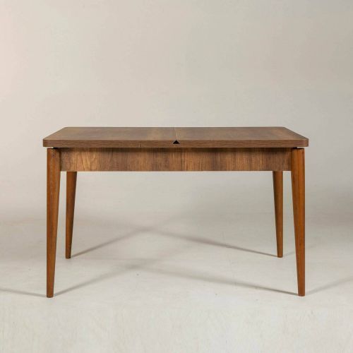 Tavolo allungabile Atsula, Consolle da cucina, Tavolo da pranzo con allunga, Ripiano estensibile da cucina, 130x80h77 cm, Noce