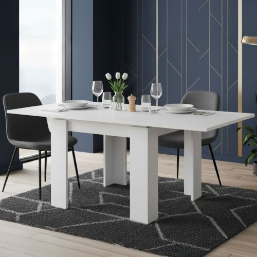 Tavolo Allungabile Bianco Allungabile Meccanismo Estensione a Libro 180x90x78h cm, Lunghezza Massima 180 cm - Popoli