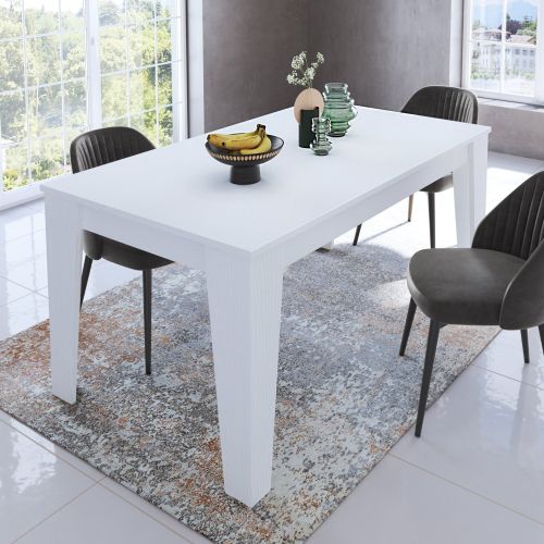 Tavolo Allungabile Bianco Allungabile Meccanismo Estensione Allunga Centrale 220x88x78h cm, Lunghezza Massima 220 cm - Sassetta