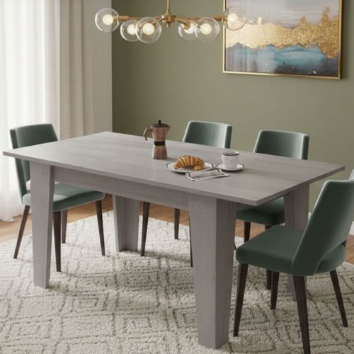 Tavolo Allungabile Grigio Cemento Allungabile Meccanismo Estensione Allunga Centrale 160x80x78h cm, Lunghezza Massima 160 cm - Pizzoli
