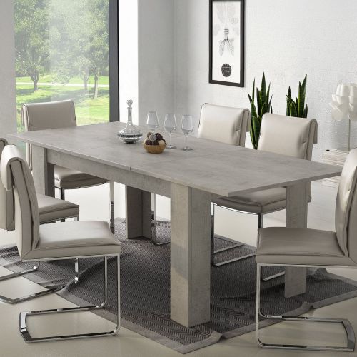 Tavolo Allungabile Grigio Cemento Allungabile Meccanismo Estensione Allunga Centrale 220x90x75h cm, Lunghezza Massima 220 cm - Campora