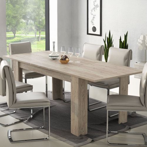 Tavolo Allungabile Grigio Rovere Grigio Allungabile Meccanismo Estensione Allunga Centrale 220x90x75h cm, Lunghezza Massima 220 cm - Campora