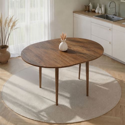 Tavolo Allungabile Marrone Noce 6 Posti Allungabile 100x100x75h cm, Meccanismo Estensione Allunga Centrale - Bee