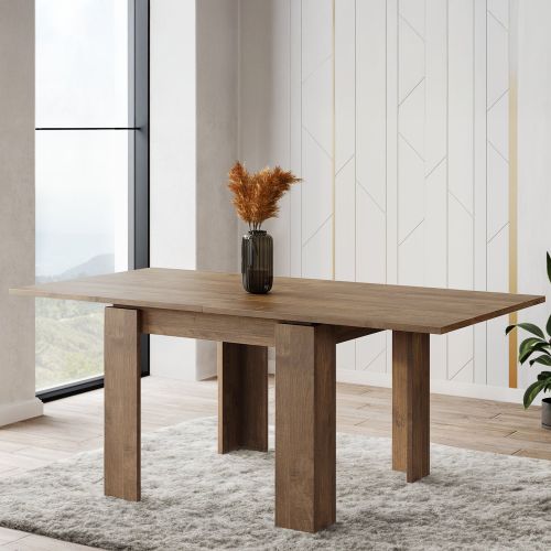Tavolo Allungabile Marrone Noce Allungabile Meccanismo Estensione a Libro 180x90x78h cm, Lunghezza Massima 180 cm - Popoli