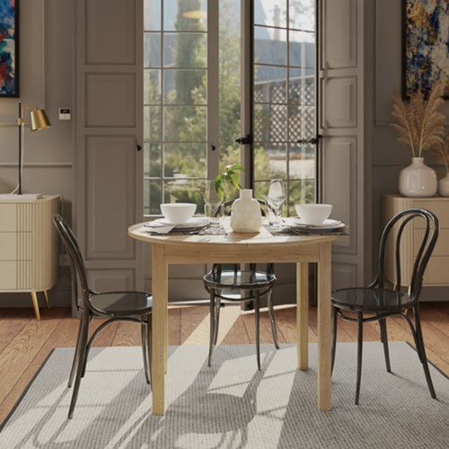 Tavolo Allungabile Marrone Rovere 6 Posti Allungabile 100x80x76h cm, Meccanismo Estensione Allunga Centrale - Liriteda