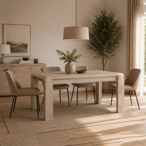 Tavolo Allungabile Marrone Rovere 8 Posti Allungabile 115x80x76h cm, Angoli Arrotondati - Kasano