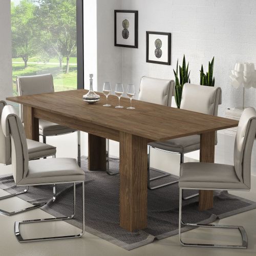 Tavolo Allungabile Marrone Rovere Allungabile Meccanismo Estensione Allunga Centrale 220x90x75h cm, Lunghezza Massima 220 cm - Campora