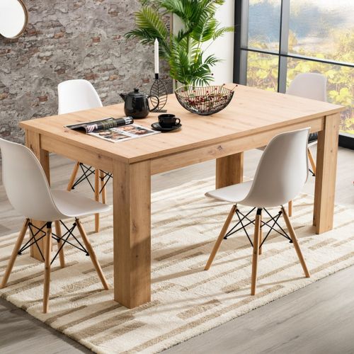 Tavolo Allungabile Marrone Rovere Nodi 8 Posti Allungabile 160.5x90.5x76.5h cm, - Lanusei