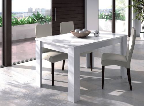 Tavolo allungabile Midland, Consolle estensibile per sala da pranzo, Tavolo apribile da cucina con prolunga, 140-190x90h78 cm, Bianco