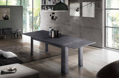 Tavolo allungabile Nanni, Consolle allungabile fino a 10 posti, Consolle estensibile 100% Made in Italy, cm 140-190x90h75, Ardesia