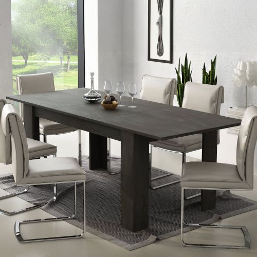 Tavolo Allungabile Nero Antracite Allungabile Meccanismo Estensione Allunga Centrale 200x90x75h cm, Lunghezza Massima 200 cm - Marene