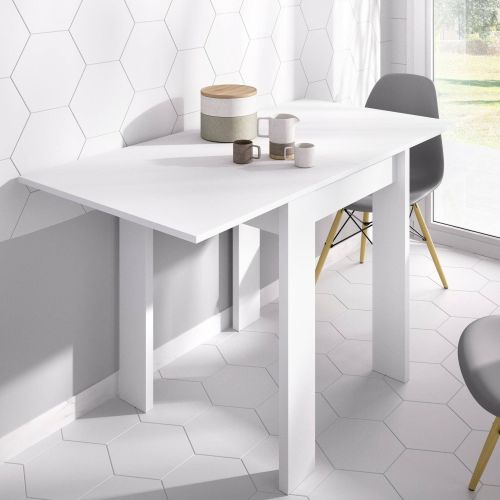 Tavolo allungabile piccolo 4-6 posti 79-134x67cm bianco - Alamaro