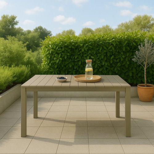Tavolo da esterno 10 posti 160x98cm tortora - Magelang