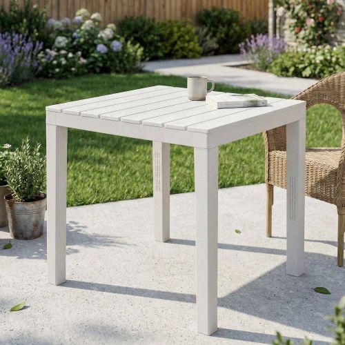 Tavolo da esterno 4 posti 78x78cm bianco - Vo