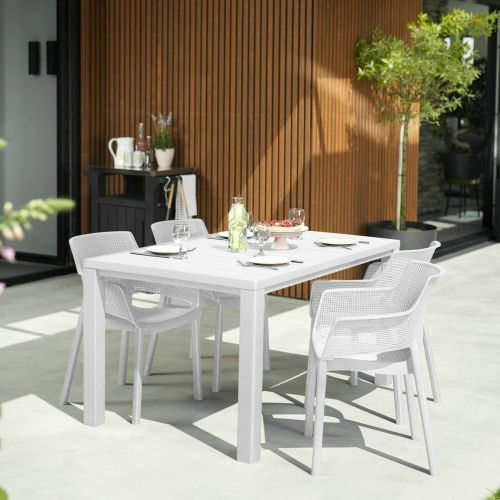 Tavolo da esterno 6 posti 147x90cm bianco - Listowel