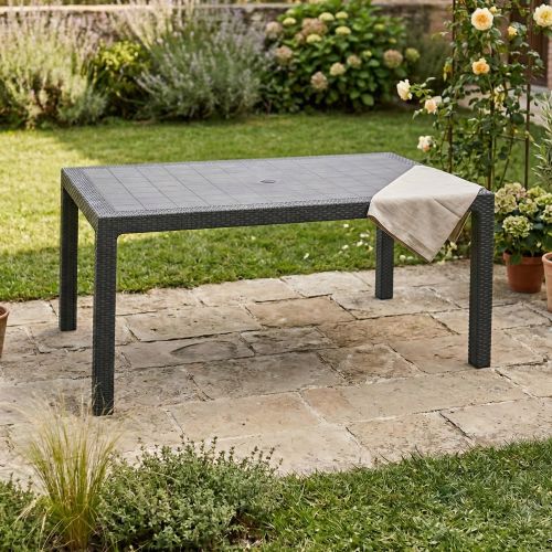 Tavolo da esterno 6 posti 94x160cm antracite - Pickering