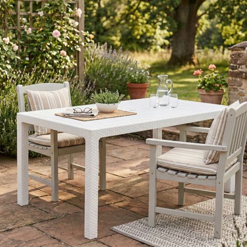 Tavolo da esterno 6 posti 94x160cm bianco - Pickering