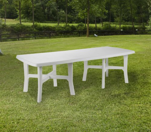 Tavolo da esterno Adonas, 160x90h72 cm, Bianco