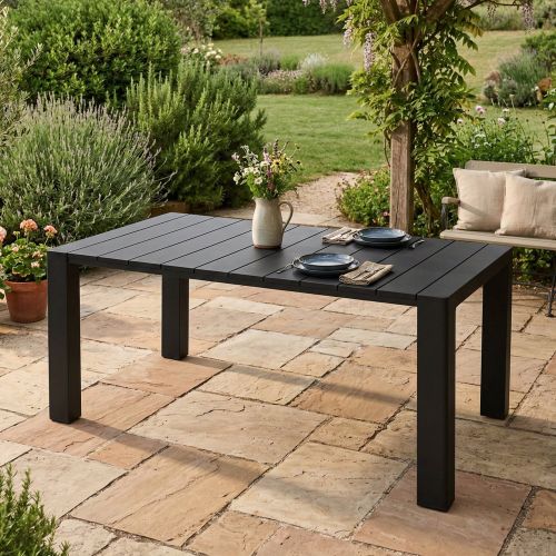 Tavolo da esterno allungabile 6-8 posti 90-160x98cm antracite - Langsa