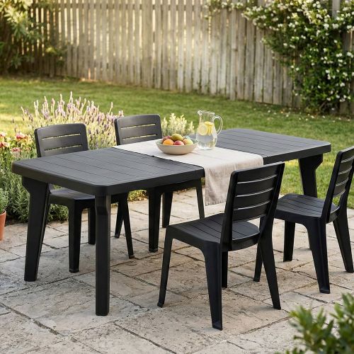 Tavolo da esterno allungabile 8-10 posti 160-220x90cm antracite - Anatre