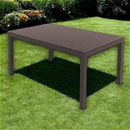 Tavolo da esterno Maratea, Tavolo rettangolare da pranzo, Tavolo da giardino multiuso, 100% Made in Italy, 150x90h72 Cm, Antracite