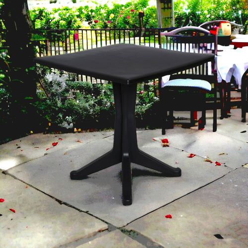 Tavolo da esterno Trani, Tavolo quadrato fisso, Tavolino da giardino multiuso, 100% Made in Italy, 70x70h72 cm, Antracite