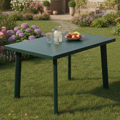 Tavolo da Esterno Verde 6 Posti Finitura Effetto Liscio 126x76x72h cm, Lunghezza Massima 126 cm Made in Italy - Ozello