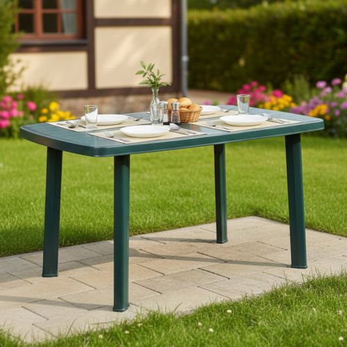 Tavolo da Esterno Verde 6 Posti Tavolo Tavolo da Esterno Fisso 137x85x72h cm, Lunghezza Massima 137 cm Made in Italy - Greggs
